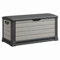 Cassapanca da esterno 120 x 60 x 63 cm in resina grigio chiaro/antracite - contenitore con coperchio