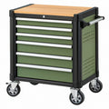 Carrello portautensili 77 x 46 x 97 cm in acciaio verde e nero con 7 cassetti e ruote