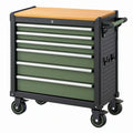 Carrello portautensili 77 x 46 x 98 cm in acciaio verde e nero con 7 cassetti e ruote