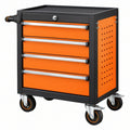 Carrello portautensili 77 x 46 x 97 cm in acciaio nero/arancione con 5 cassetti e ruote