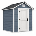Casetta da giardino 120 x 100 x 180 cm in legno blu e bianco con porta singola